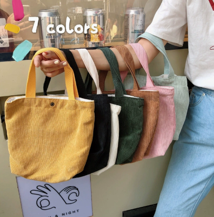 Corduroy Color Block Tote Bag – SUNVELA