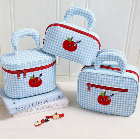 Gingham Apple Cosmetic Case – SUNVELA