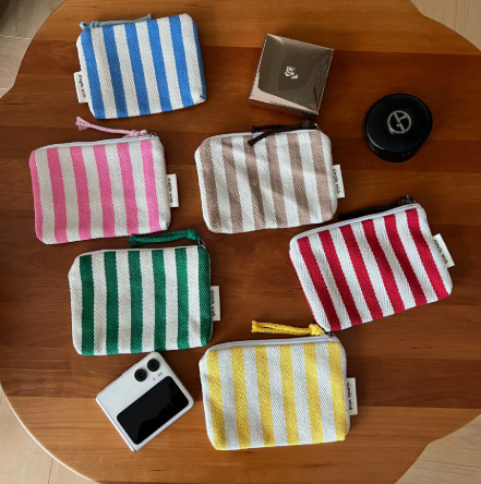 Striped Zip Coin Wallet – SUNVELA