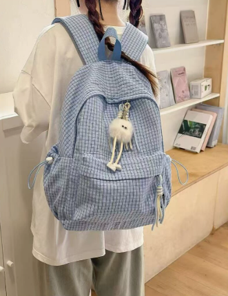 Gingham School Backpack – SUNVELA